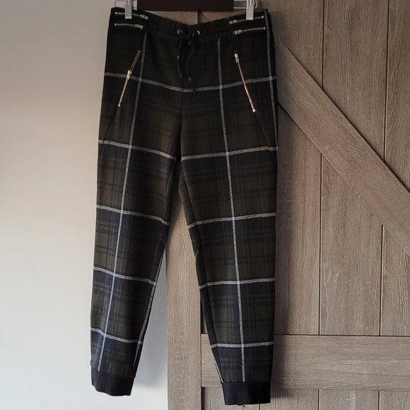 ZARA casual pants , size M ( 28), army green and dark navy blue color. - Picture 1 of 11